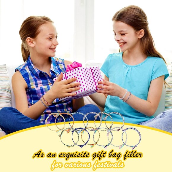 Colorful Handmade Cotton Friendship Bracelets, Adjustable, Party & Gift Ready - Picture 5 of 7